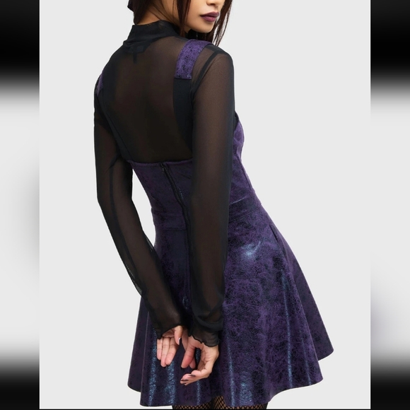 Killstar Shimmering Purple Mini Dress - Picture 7 of 7